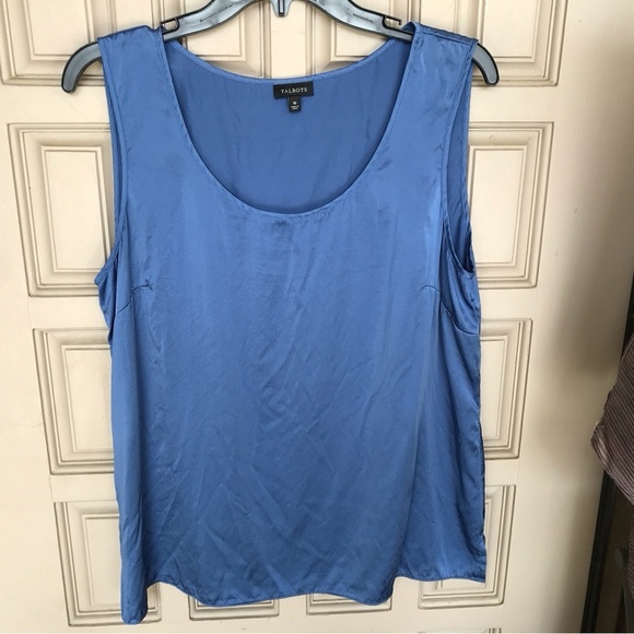 Talbots Medium Blue Silk Tank Top Sz16 Good Shape - Picture 4 of 7